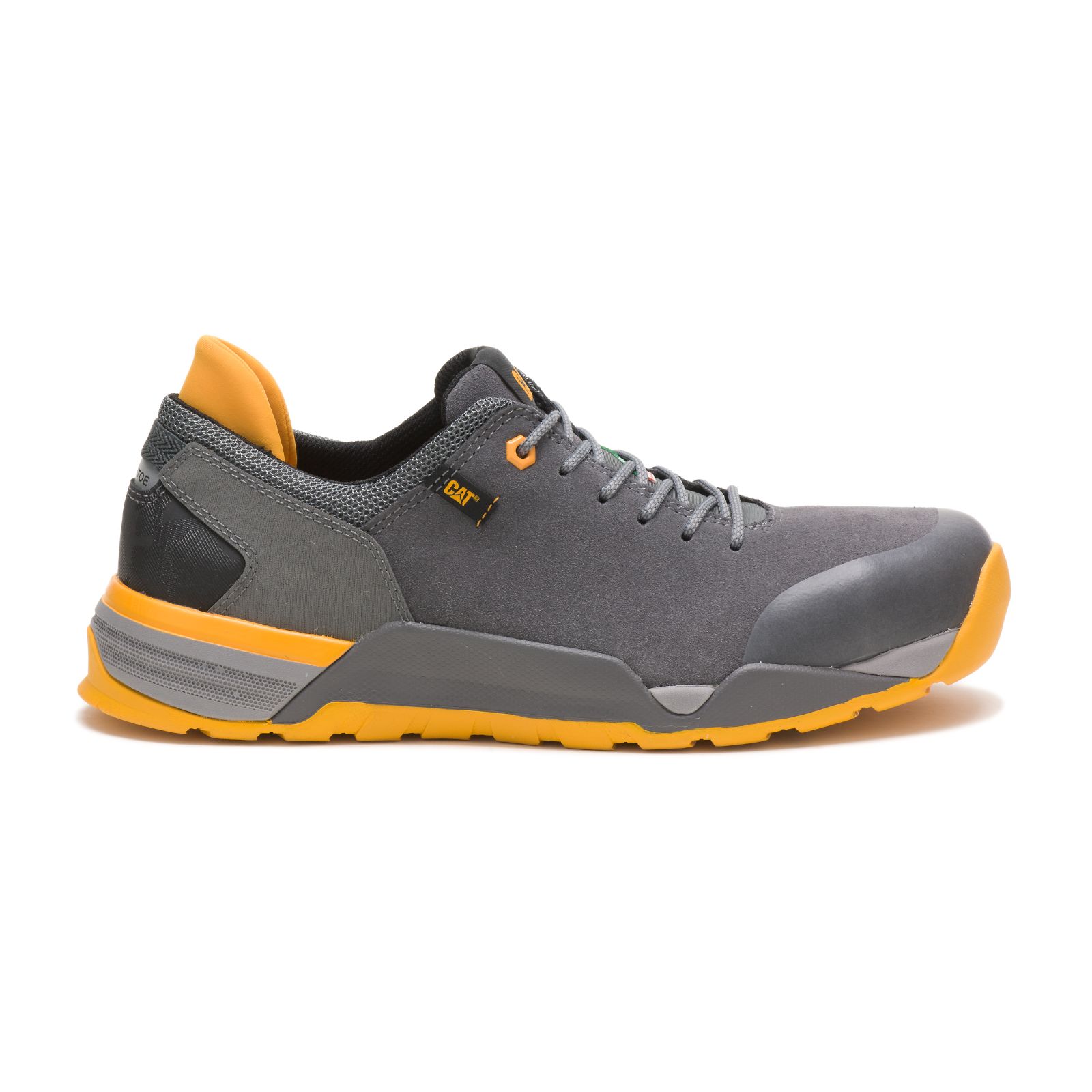 Caterpillar Shoes South Africa - Cat Men's Sprint Suede Alloy Toe Csa Work Shoes Grey/Orange LO8174209